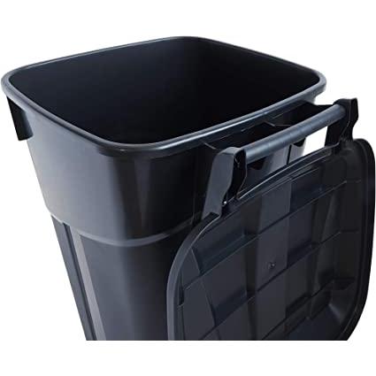  DWX Cubo de basura grande para exteriores con ruedas de tapa,  contenedor de basura de plástico para reciclaje de residuos, cubo de basura  de almacenamiento de basura, 26.4 galones y 100