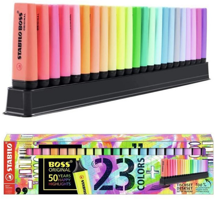 Resaltador Stabilo Boss Pastel Colleccion Pack X 12 Colores - Triskel  Librería