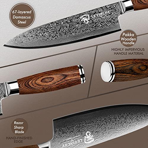 LEVINCHY Damascus Chefs Knife 8 inch Professional Handmade Damascus