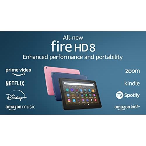 Fire HD 8 tablet, 8” HD Display, 32 GB, 30% faster processor,  designed for portable entertainment, (2022 release), Black