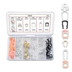 Couslcd 70 Pcs Fuel Line Retainer Clip Assortment Kits, Automotive Nylon Fuel Line Repair Kit Fuel Hose Retainer Clips Replacement 3/8 5/16 Fuel Line Clamp with Storage Case, Universal