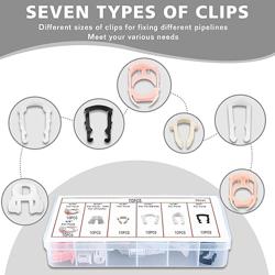Couslcd 70 Pcs Fuel Line Retainer Clip Assortment Kits, Automotive Nylon Fuel Line Repair Kit Fuel Hose Retainer Clips Replacement 3/8 5/16 Fuel Line Clamp with Storage Case, Universal