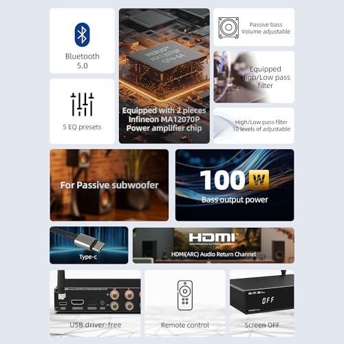 Amplificador S.M.S.L A50Pro, LPF y HPF, amplificador de audio de 2.1