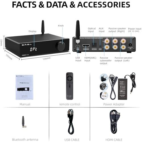 Amplificador S.M.S.L A50Pro, LPF y HPF, amplificador de audio de 2.1