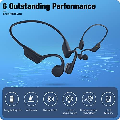 BEARTAIN Auriculares de natación, conducción ósea, IP68, impermeables,  inalámbricos, Bluetooth 5.3, auriculares deportivos de oído abierto,  memoria de