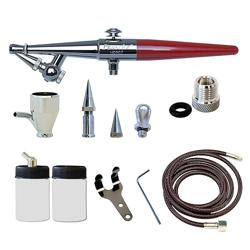 Paasche Airbrush H-Set Single Action Siphon Feed Airbrush Set , Red