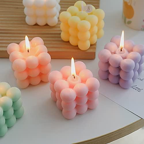  4 moldes para velas, divertidos moldes para hacer velas, moldes  para hacer velas de jabón, moldes de silicona de grado de burbujas 3D,  moldes de silicona súper fáciles de desmoldear para
