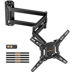 Perlegear Long Arm TV Wall Mount for 32-65″ TVs, 37.4 Long Extension Corner TV Mount, Max VESA 400x400mm, Articulating Arms Full Motion Wall Mount Bracket with Swivel and Tilt, Holds up to 110 lbs