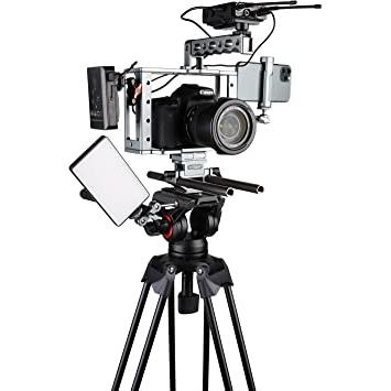  Trípode de video profesional para cámara con cabezal fluido,  cuenco de 2.953 in, carga útil de 11 libras (imagen electrónica) :  Electrónica
