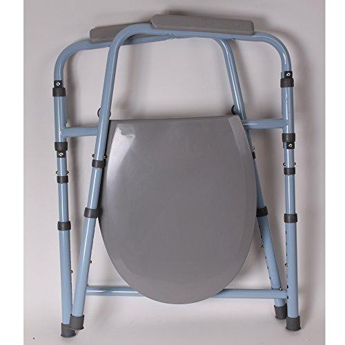  MBROS Inodoro portátil para adultos con orinal, cómoda de  cabecera para personas mayores, silla plegable con respaldo de  reposabrazos, silla de baño para adultos para el hogar, ancianos,  discapacitados, mujeres embarazadas