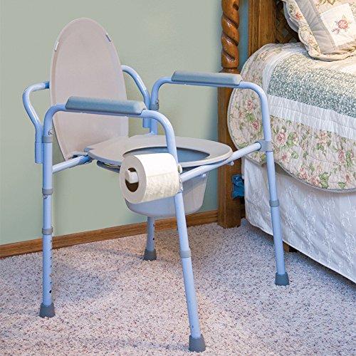  Pepe - Cómoda de cabecera 3 en 1 para adultos, silla de orinal  para adultos mayores sobre el inodoro, silla de urinario para ancianos con  cubo, elevador de asiento de inodoro
