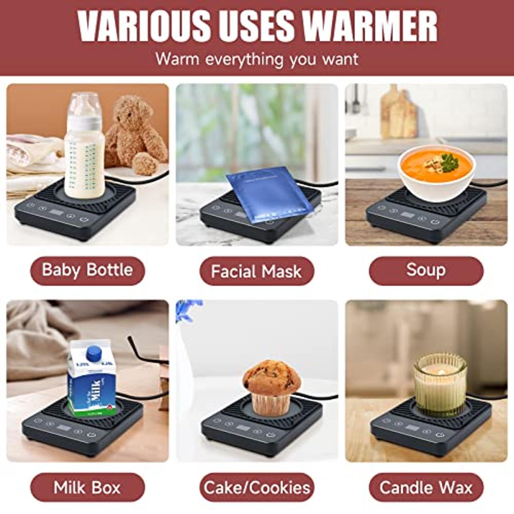  House Gem Calentador de tazas – Calentador de taza de café de  36 W para escritorio con pantalla de temperatura, apagado automático de 2 a  12 horas, calentador inteligente de velas