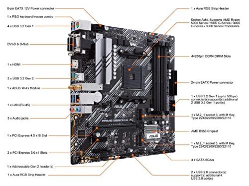 ASUS Prime B550M-A AC AMD AM4 (3rd Gen Ryzen™) Micro ATX