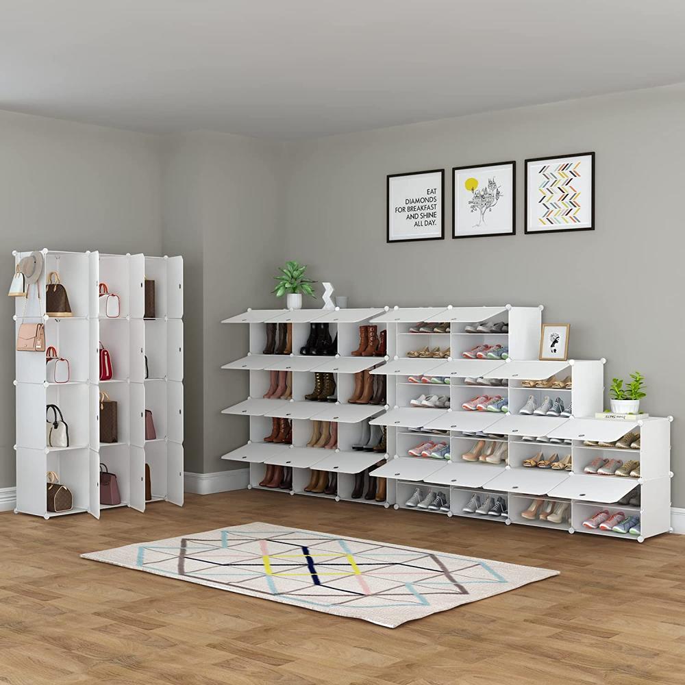 HOMIDEC Organizador de zapatos para armario, armario de almacenamiento de  zapatos de 8 niveles, 32 pares de zapateros para armarios y almacenamiento