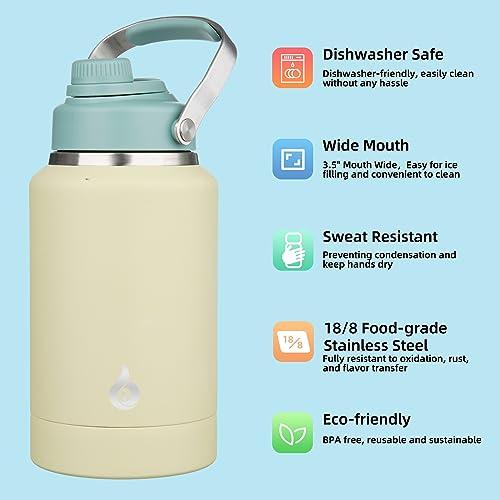 BJPKPK 64oz Insulated Water Bottles, Dishwasher Safe Half gallon Water