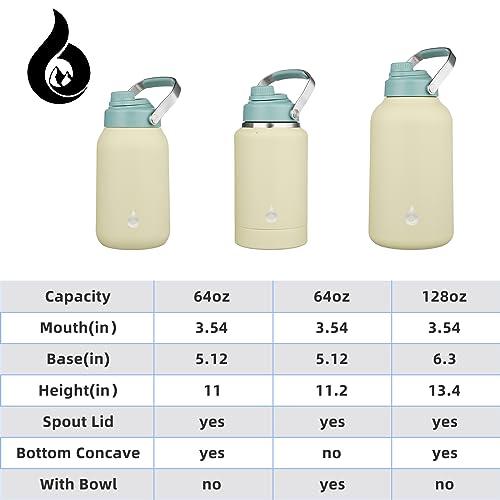 BJPKPK 64oz Insulated Water Bottles, Dishwasher Safe Half gallon Water