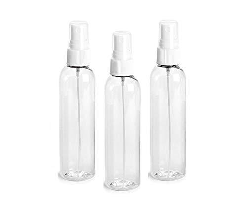 Clear PET Cosmo Plastic Bottle (BPA Free) 4 Oz w/White Fine Mist Spray