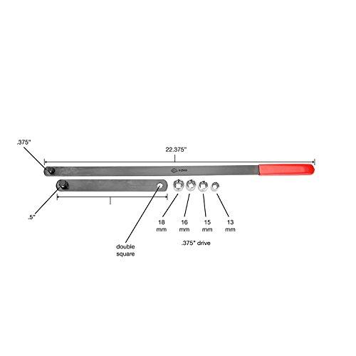 OEMTOOLS 25149 Serpentine Belt Tool, 13, 15, 16, 18 mm Sockets, 1/2 3/8