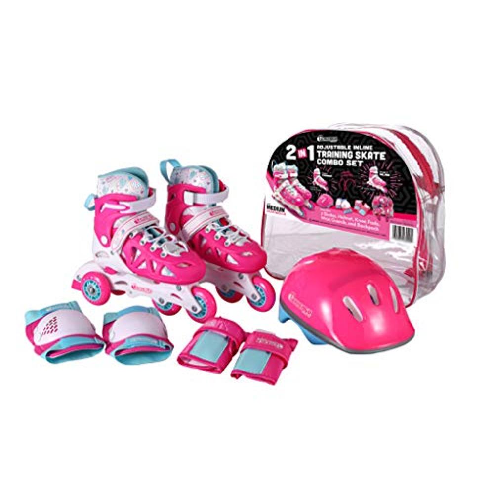 Chicago Skates Girls Inline Training Skate Combo Set Pinkpurple Small Sizes 10 13 Precio 