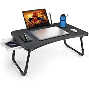 Zapuno Mesa plegable para portátil, mesa de cama multifunción con cajón de  almacenamiento y soporte para