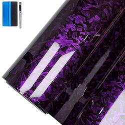 LZLRUN Forged Gloss Carbon Fiber Black Vinyl Wrap Roll Air Release Sticker Sheet Film DIY Decal Car Auto Vehicle Morotcycle Self Adhesive (1ft x 3.5ft, Purple) - Color Purple - Tamaño 1ft x 3.5ft