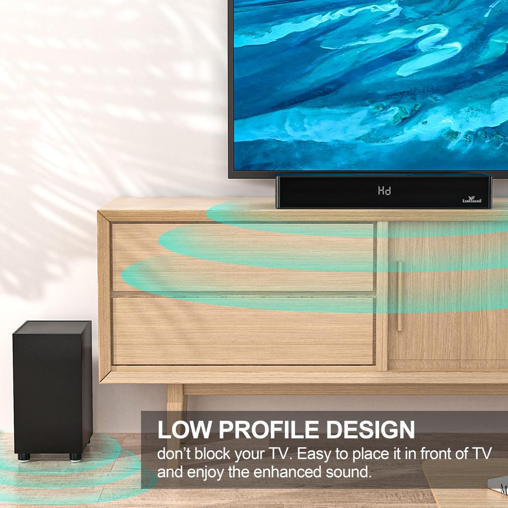LARKSOUND Soundbar with Subwoofer, 2.1 Sound Bar for TV, PC,