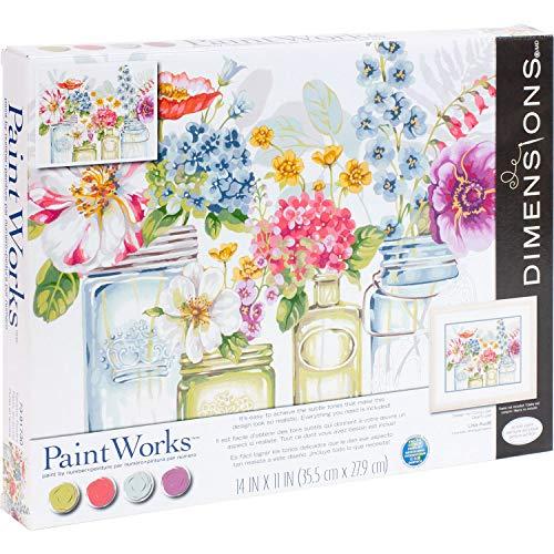 Dimensions , Rainbow Flowers, PaintWorks Paint by Numbers Kit for