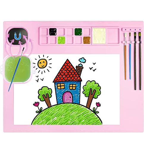 Silicone Craft Mat, Silicone Painting Mat Pigment Palette Non-stick For Kids  Oil Painting Art Clay Play