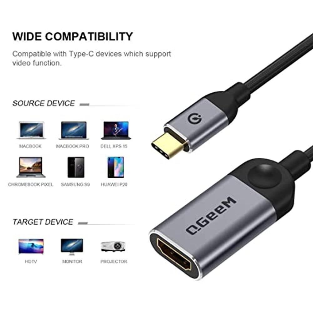  Adaptador USB C a HDMI, adaptador Sniokco tipo C a HDMI para  oficina en casa, compatible con MacBook Pro, MacBook Air, Pixelbook,  Surface Pro, Pad Air, XPS, G, S10 S9+ y
