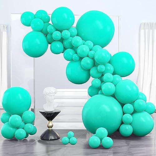 Paquete de 4 globos grandes de látex verde azulado de 36 pulgadas, globos  redondos gigantes de color verde azulado, globos grandes para fiestas de