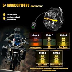 Future Eyes 120W LED Motorcycle Lights, High  Low Beam, Amber Fog Light, Waterproof Off-Road Auxiliary Headlight for Night Riding, ATV, UTV, and Motorcycle Fog  Driving Lights