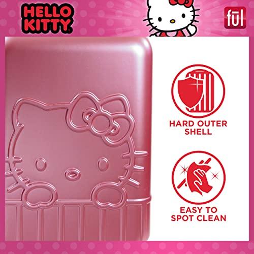 FUL Hello Kitty 21 Inch Rolling Luggage, Hardshell Carry On Suitcase with Wheels, Pink