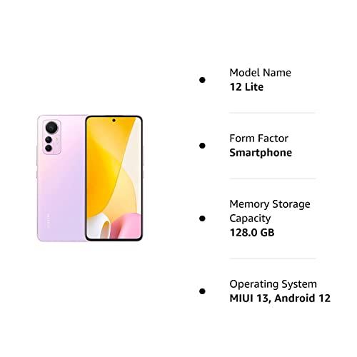  Xiaomi 12 Lite 5G + 4G LTE (128GB + 8GB) Global Version  Unlocked 6.55 108MP Triple Camera (Not for Verizon Boost At&T Cricket  Straight) + (w/Fast Car Charger Bundle) (Lite Black) 
