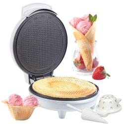 Waffle Cone  Ice Cream Bowl Maker- Cup Press  Shaper Roller- 8 PFAS Free Plates, Electric Non-stick Waffler Iron Machine- DIY Homemade Dessert Treats, Summer Sundae Bar Kitchen Appliance or Gift