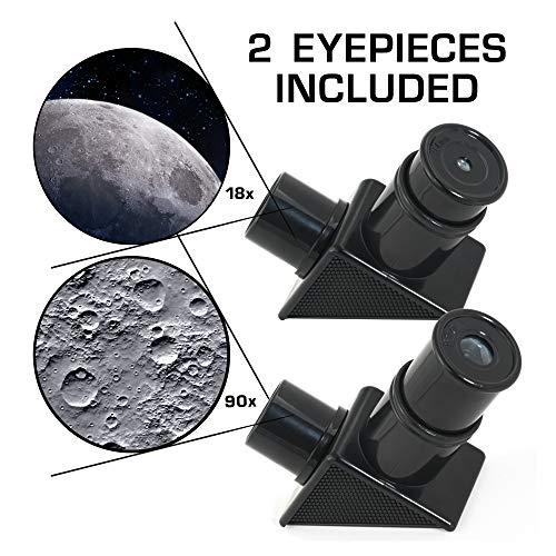 Telescopio lunar de la NASA para niños, aumento de 90x, incluye dos  oculares, trípode de mesa y alcance buscador, telescopio para niños para