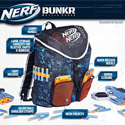 Nerf Bunkr Battle On Backpack Almacenamiento y transporte para dardos y ...