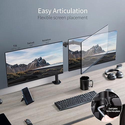 VIVO Dual Monitor Desk Mount, Heavy Duty Fully Adjustable Steel Stand