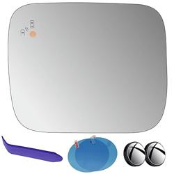 EAP Driver Side Mirror Glass Compatible with Jeep Renegade 2015-2023, Heated with Blind Spot 68290180AA 68290189AA CH1324138 - Color Driver - Heated + Blind Spot