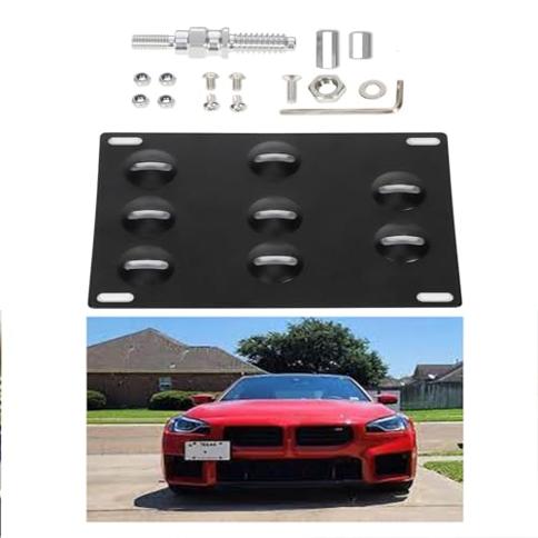 Front Bumper Tow Hook Adapater License Plate Mounting Bracket Holder for BMW  E82 E88 E46 3