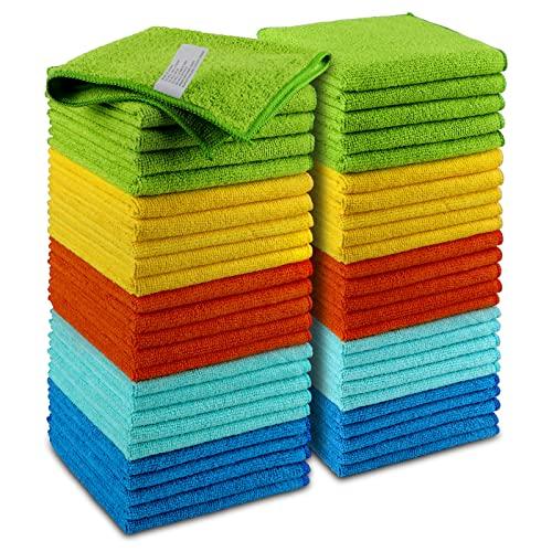 12 toallas de microfibra para el hogar, coche, barco, limpieza de 16 x 24  pulgadas, color azul, Embar Trapos de limpieza, paños para lavar platos