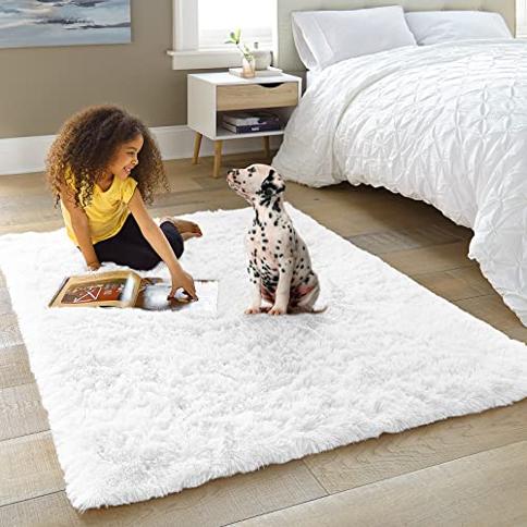 Alfombra de área suave y esponjosa para dormitorio, alfombras