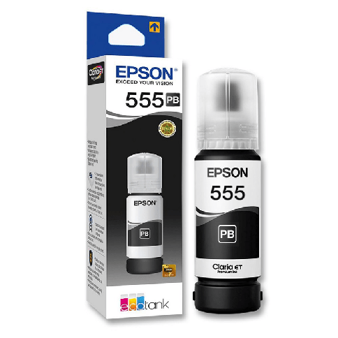 Tinta Original T555, Color Negro, Para Ecotank L8160, L8180, T555120-AL  Epson Entrega a toda Costa Rica Entrega a toda Costa Rica