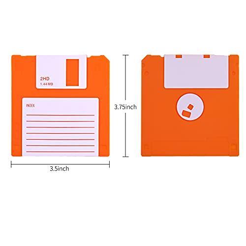 EDOBLUE Set of 6 Cute Silicone Floppy Disk Coasters Creative Retro