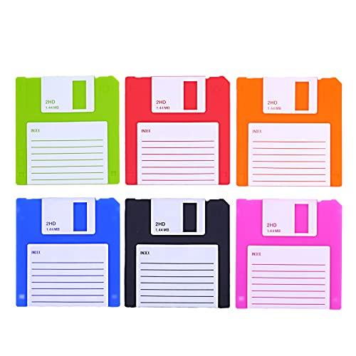 EDOBLUE Set of 6 Cute Silicone Floppy Disk Coasters Creative Retro