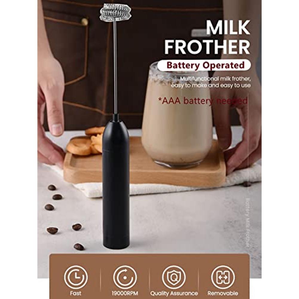 Handheld Battery Coffee Milk Frother Aluminium Alloy Electric Milk