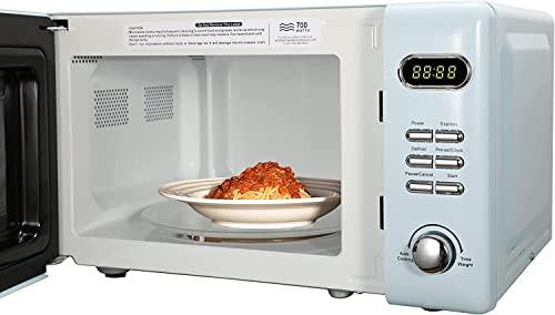Emerson MWR7020BL Horno microondas retro compacto para encimera con