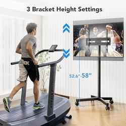 AX WABER Mobile TV Cart Stand with Wheels for 23-60 tvs, Height Adjustable, Portable Floor Stand Holds up to 88 lbs, Rolling TV Mount max VESA 400x400mm - Nombre de estilo Rectangular Shape Bracket - Tamaño 23-60 Mobile TV Stand