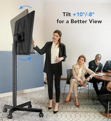 AX WABER Mobile TV Cart Stand with Wheels for 23-60 tvs, Height Adjustable, Portable Floor Stand Holds up to 88 lbs, Rolling TV Mount max VESA 400x400mm - Nombre de estilo Rectangular Shape Bracket - Tamaño 23-60 Mobile TV Stand