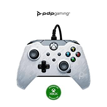 White Camo / Camouflage Steam Gaming Controller Dual Vibration Videogame Gamepad PDP Wired Game Controller Xbox Series X|S PC/Laptop Windows 10 Perfect for FPS Games Xbox One 