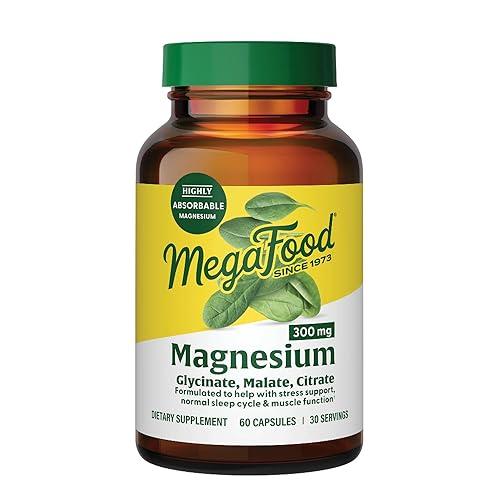 MegaFood Magnesio 300 Mezcla altamente absorbible de citrato, malato